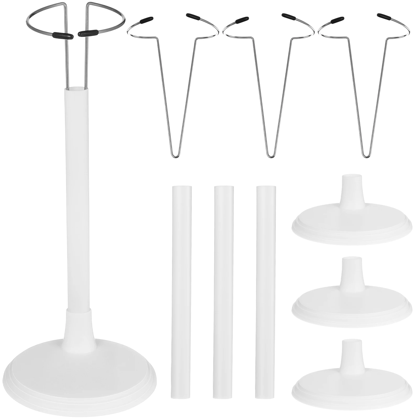 

4 Pcs White 25cm Adjustable Stands Figures Display Storage Organizers Portable Brackets