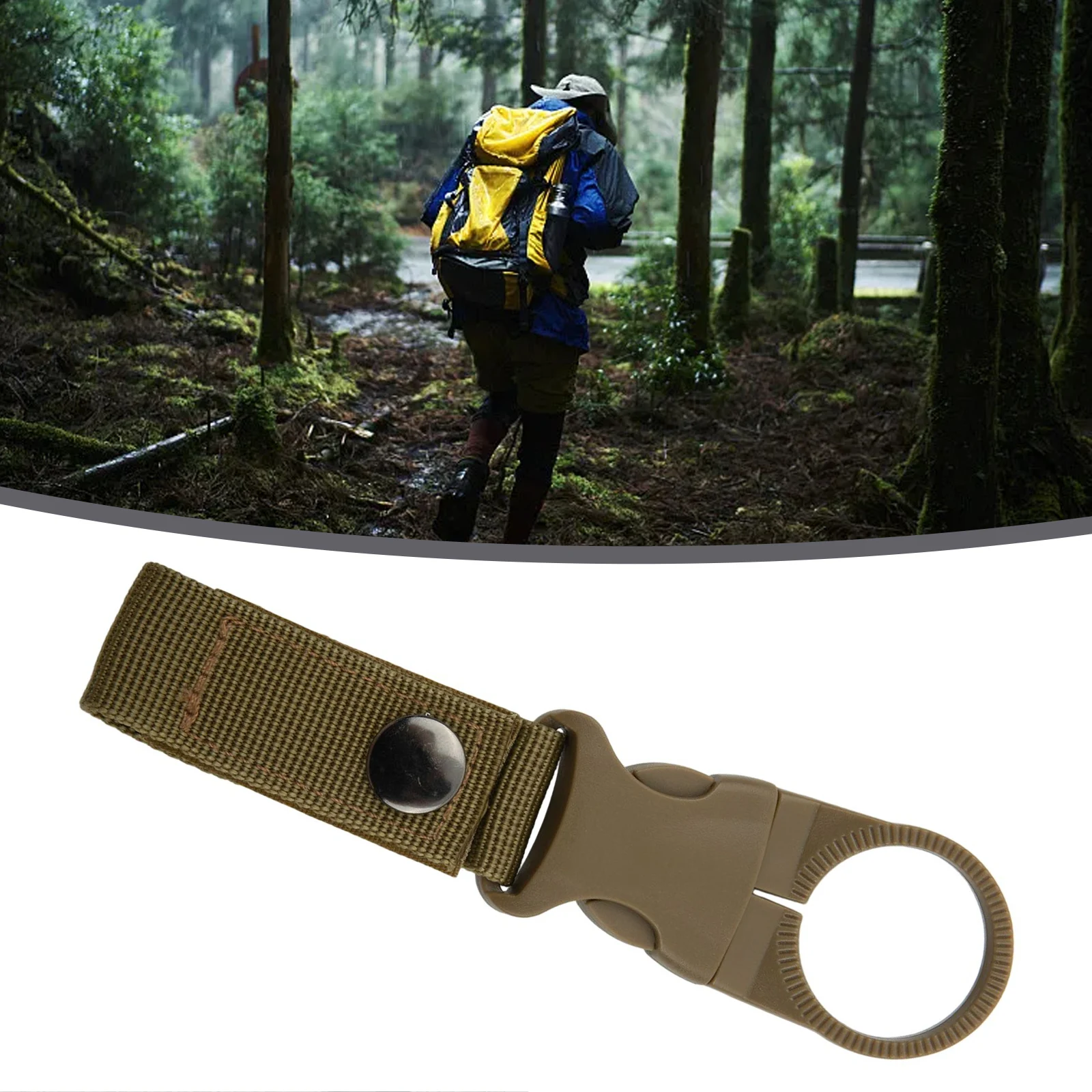 

Multi-Purpose Bottle Hanger With Strong Buckle Design Lightweight Hiking & Cycling Attachment For Beverages Camping Supplies