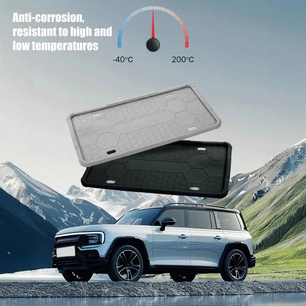 Silicone License Plate Holder Honeycomb Anti-Slip Texture License Holder No Noise Rust-Proof Anti-Collision License Plate Rack