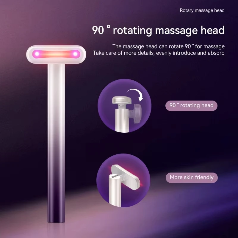 Electric Eye Massage Device for Women Wrinkles Dark Circle Removal EMS Microcurrent Red Light Therapy Beauty Wand Skin Care Tool