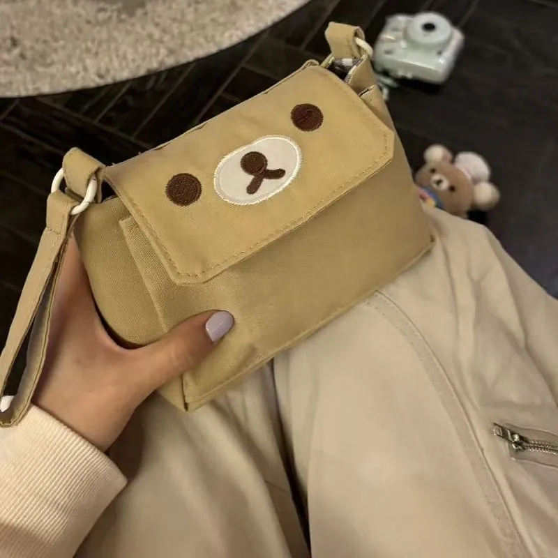 2026 Rilak Kuma Bär Umhängetasche Cartoon Rilak Kuma 3-Schicht-Handtasche Handy-Pass-ID Mini Damen-Aufbewahrungstasche – Detail 7