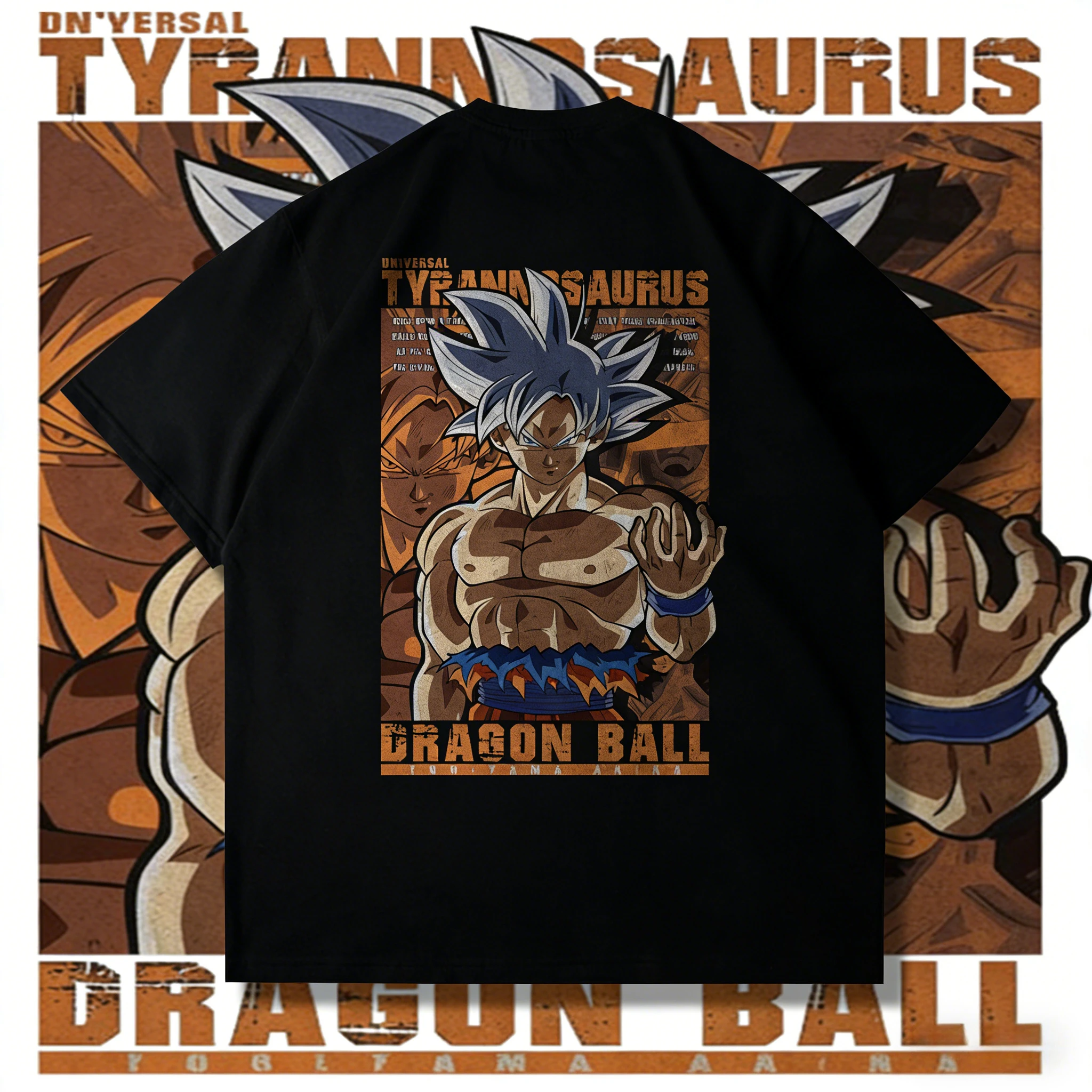 

2026 Summer Dragon Ball T-shirt 100% Cotton Goku Ultra Instinct Print Oversized Fitness Streetwear Unisex Retro Gym Tee