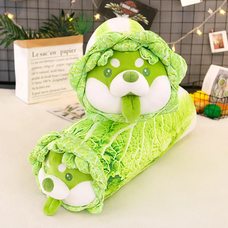 Creative Cartoon Vegetable Dog Doll Kawaii Cabbage Dog Pillow Plush Toy Plush Pillow Plush Animal Girl Gift Children'S Gift Holi