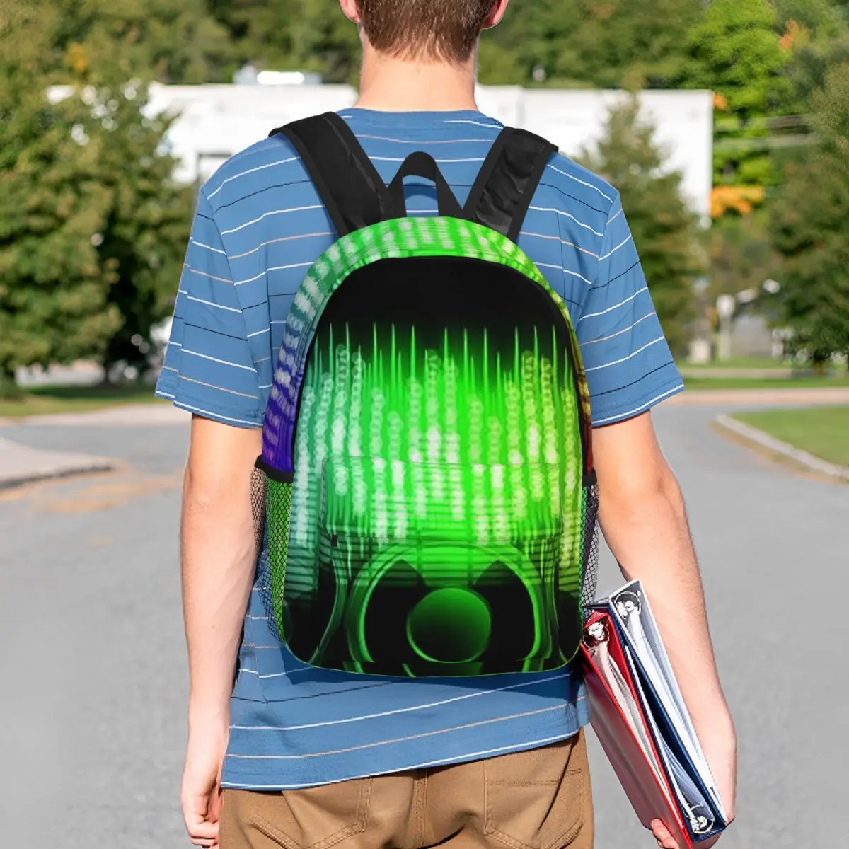 LED Sound System Colorful Backpack Student BookBag Children School Bag Laptop Shoulder Bags for Men Women