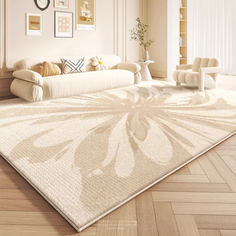 Cream Style Rugs for Bedroom Thick Anti-slip Cloakroom Floor Mat Large Area Living Room Decoration Carpet Fluffy Soft Lounge Rug