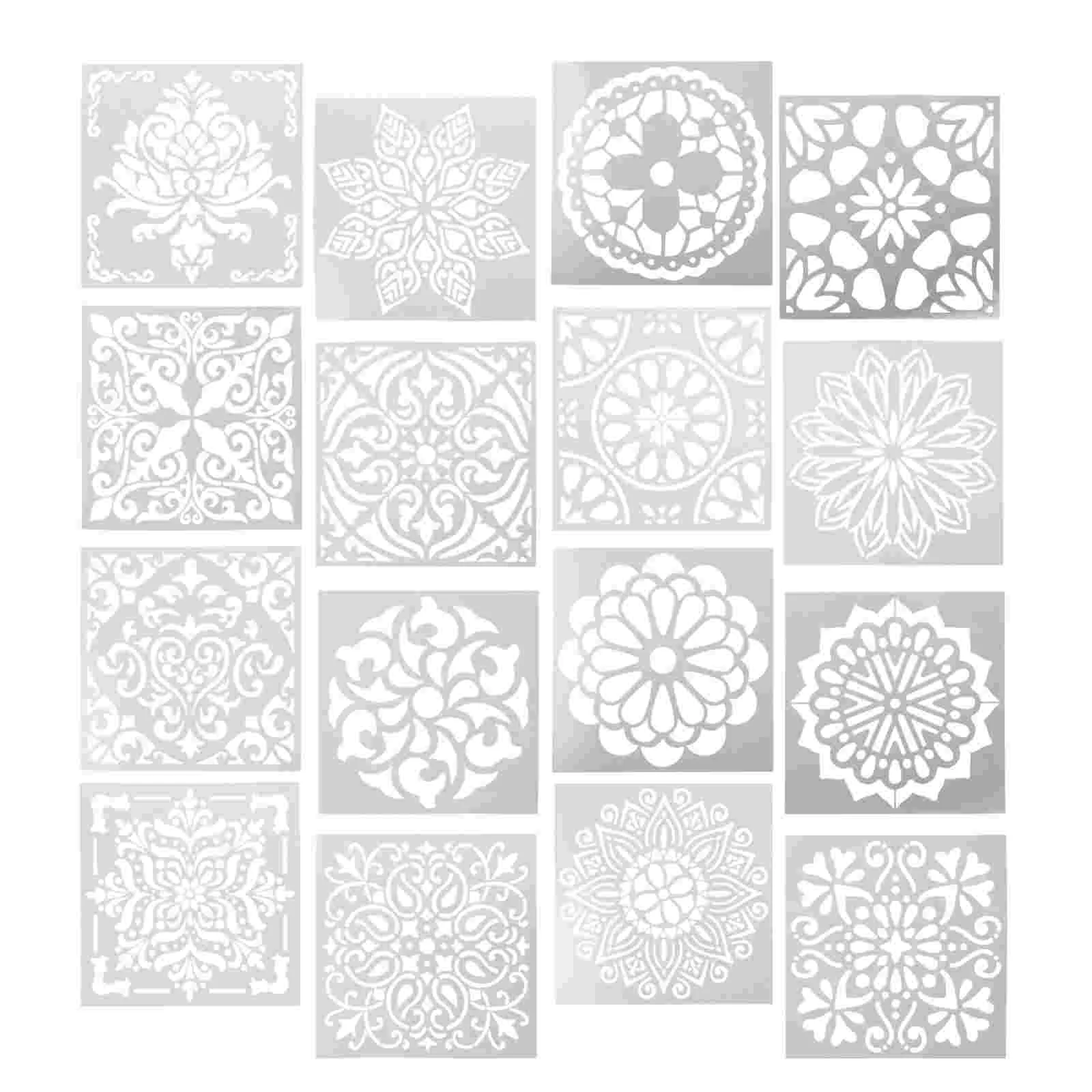 16 Pcs Mandala Template Painting Kids Drawing Stencil Templates The Pet DIY Child Hollow Craft