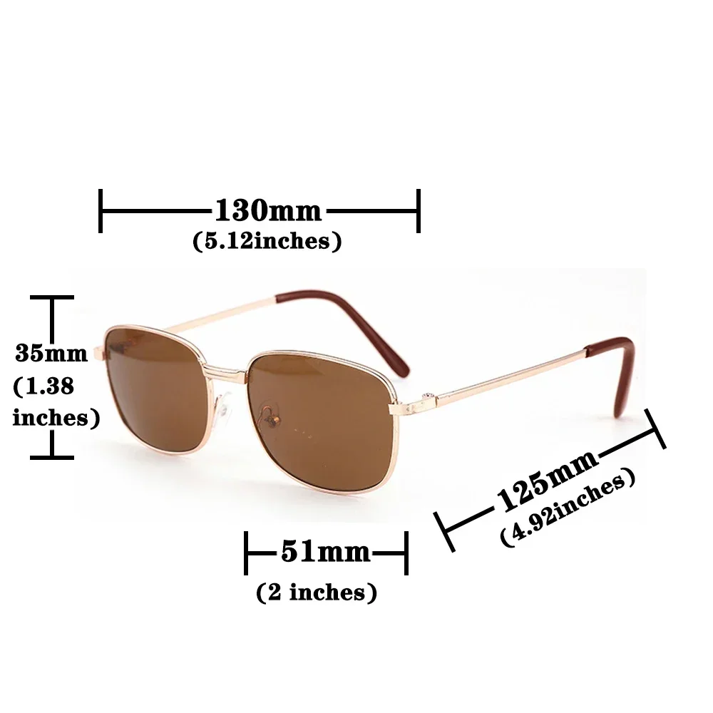 High-end Men's Metal Frame Square Sunglasses Gentleman Sunglasses for Men Black Brown New Gentleman Square Sunglasses for Men