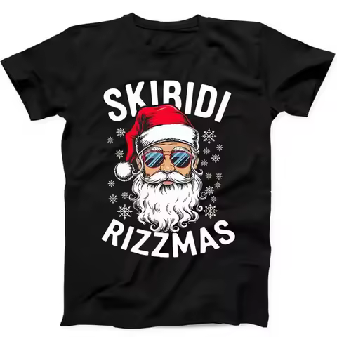 Skibidi Rizzmas Christmas Rizz Santa Funny Gift Tee Black T Shirt 297