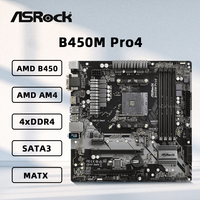 ASRock B450M PRO4 Motherboard Support Ryzen 5 5600 5600G R7 5700x3D 5600X 5700X 5800XCPU 4xDDR4 128GB HDMI M.2 AM4 mATX