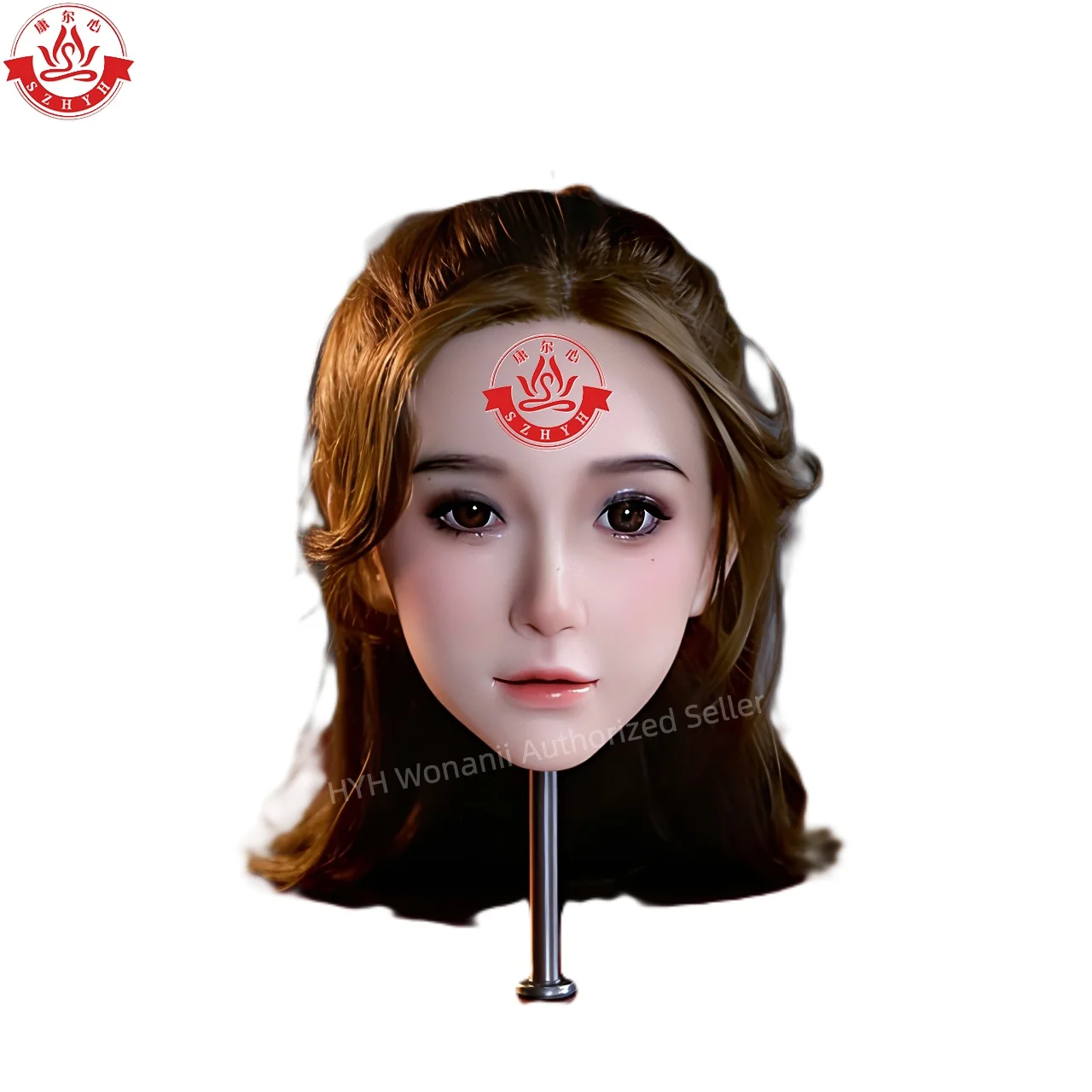 

Силиконовый манекен Wonanii Food Grade с большой головой HYH-SHB-TS-0103, интерфейс M16, открытое растение рта с зубами и языком, для практики макияжа, дизайна причесок