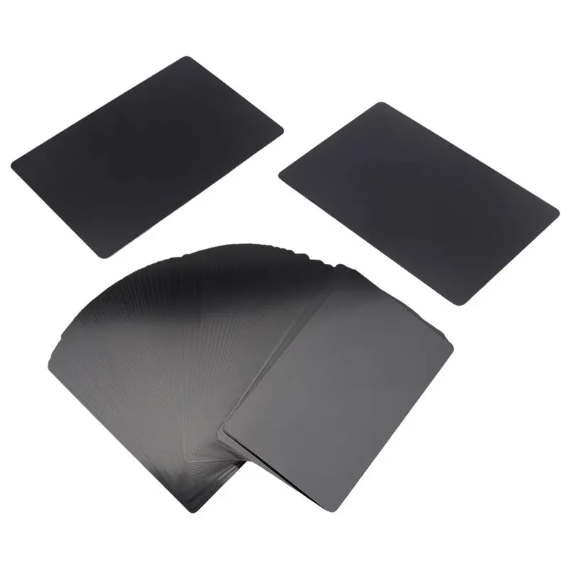 100 PCS Black Aluminum Alloy Card Engraving Metal Business Visit Business Card Blank 0.2Mm Thickness Top-Rated