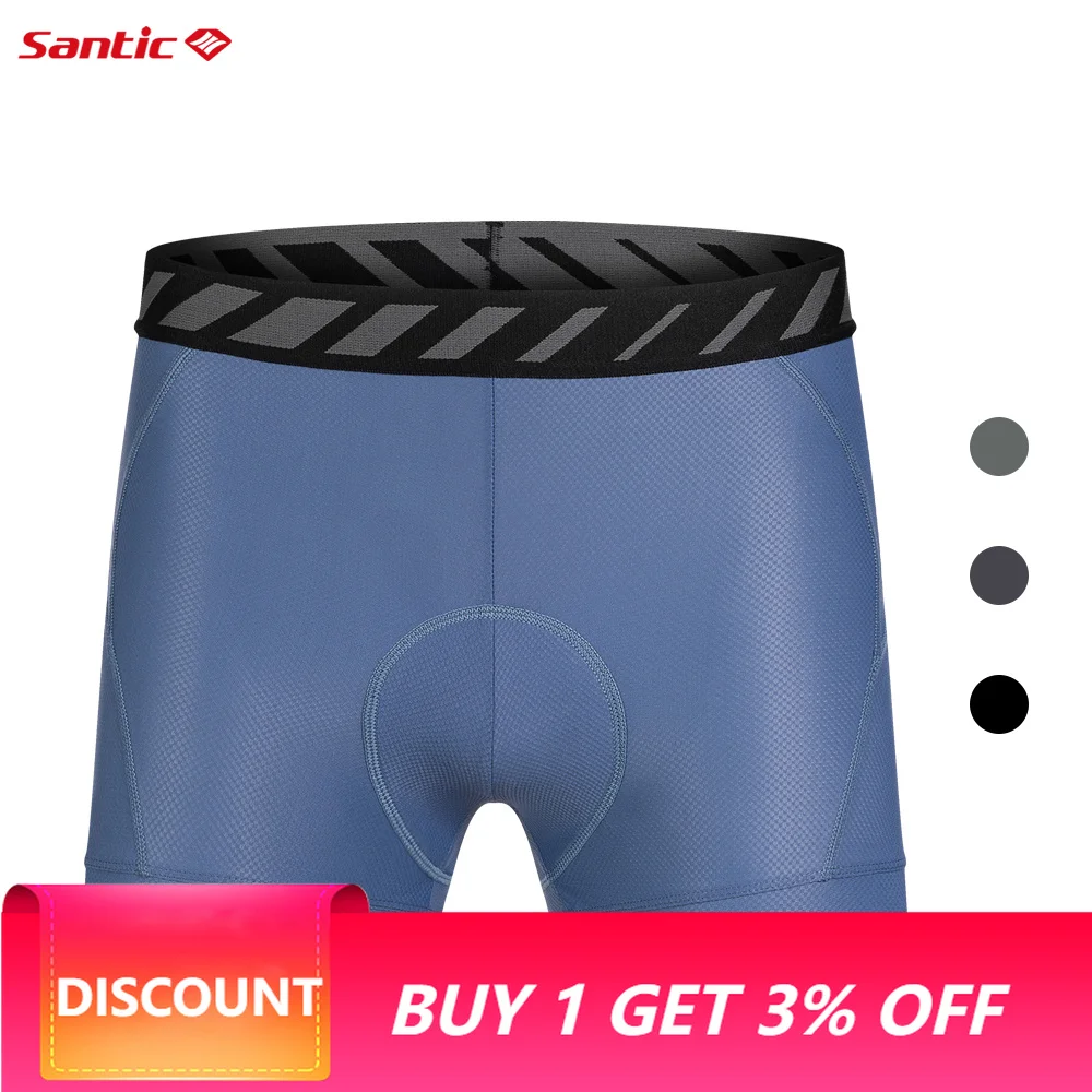 Santic Men's Cycling Shorts Breathable and Quick Drying Cycling Underwear Shock Absorbing Cushion Cycling Shorts for 4 Hours