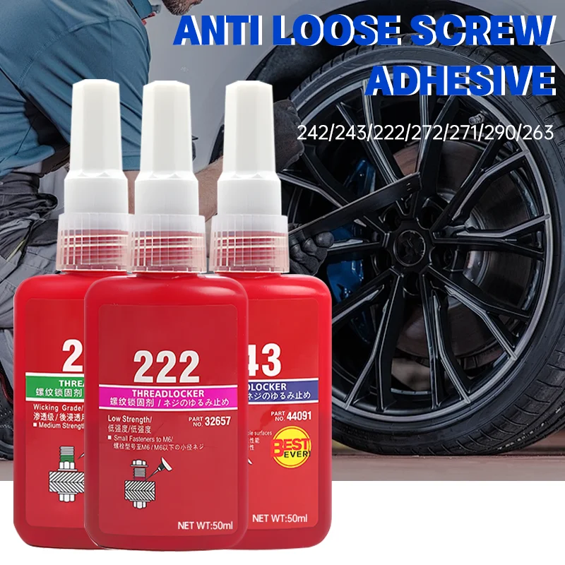 Anaerobic Screw Glue Strong Non-slip Threadlocker Rapid Curing Thread Tightening Adhesive Anti-Loosening Threadlocker 222 263