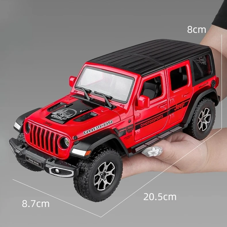 1:22 Jeeps Wrangler Rubicon Alloy Model Car Toy Diecasts Casting Pull Back Sound and Light Car Toys Vehicle