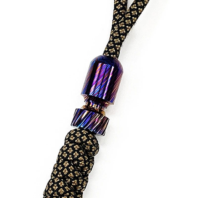 

Titanium Damascus EDC Paracord Beads Pendant Jewelry Hook Zipper Head Necklace Pendant