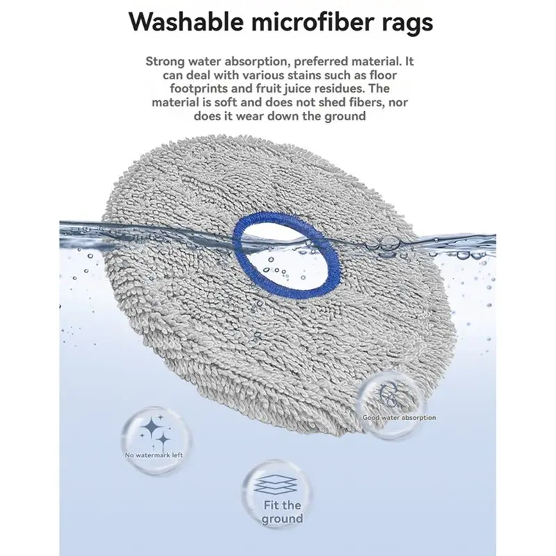 NEWA61I Washable Mop Cloth Replacement For Dreame X60 PRO Robot Vacuum Attachments Microfiber Mop Pads