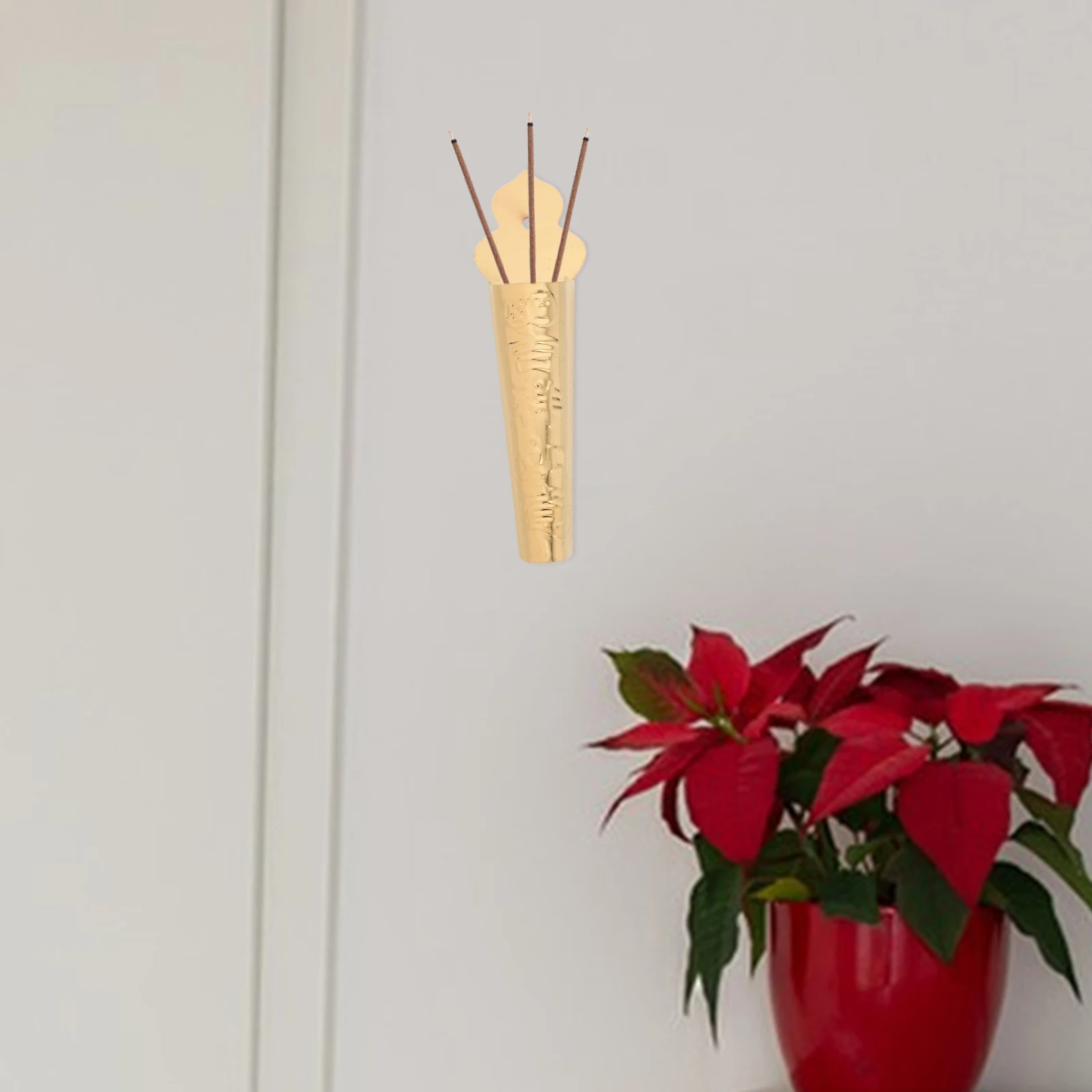 

2pcs Wall Mounted Incense Holder Gold Stainless Steel No Drill Home Wall Decor Aromatherapy Burner Holder For Cone Stick Incense