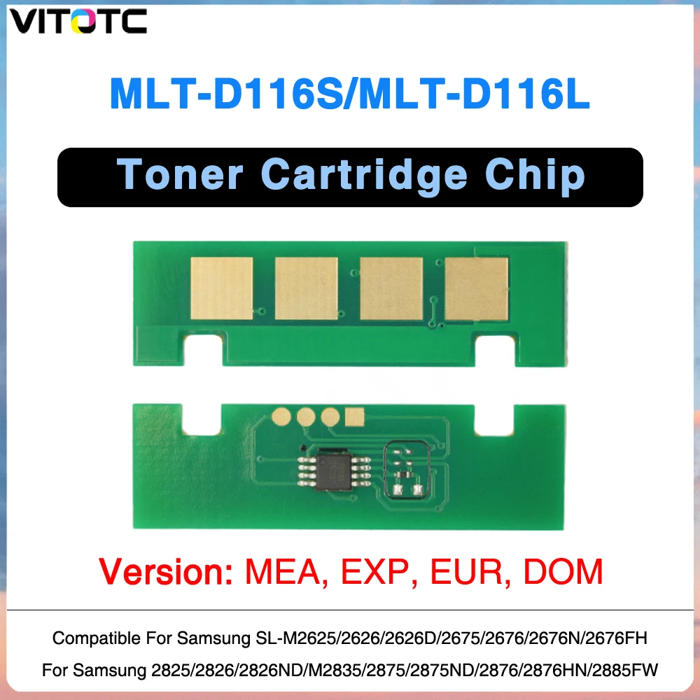 Compatible MLT-D116L MLT D116L Toner Chip for Samsung Xpress SL-M2625 2825DW 2675FN 2875FW M2835 M2825DW M2885FW Laser Printer