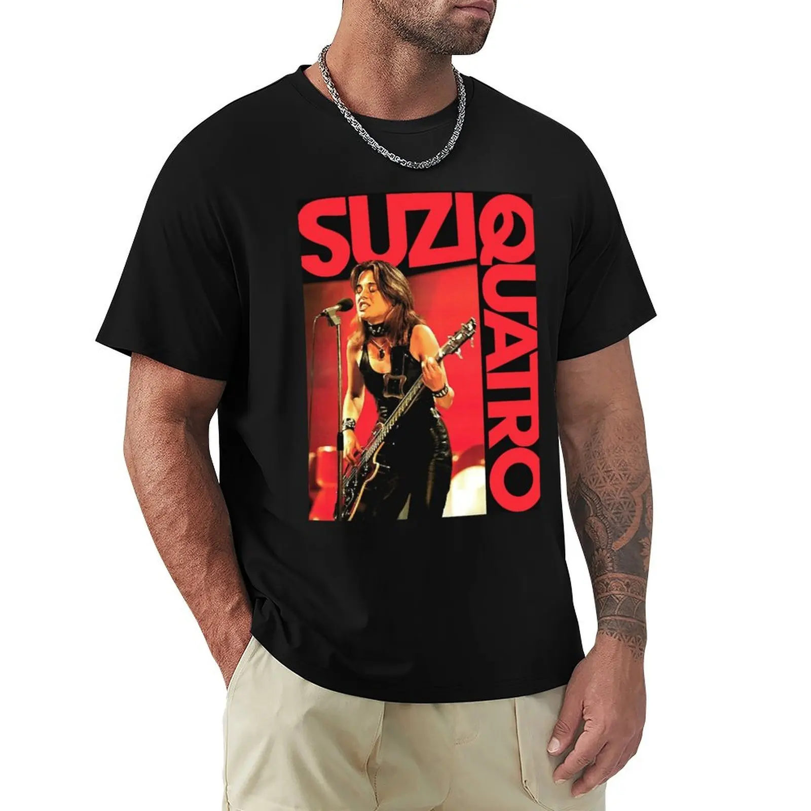 Suzi Quatro T-Shirt Work Daily Short Sleeve Top
