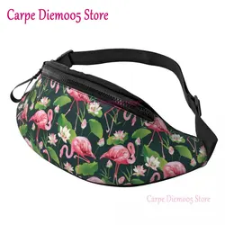 Tropical Birds Waist Bag Flamingo White Lily Print Polyester Waist Pack Naturehike Teenagers Bag