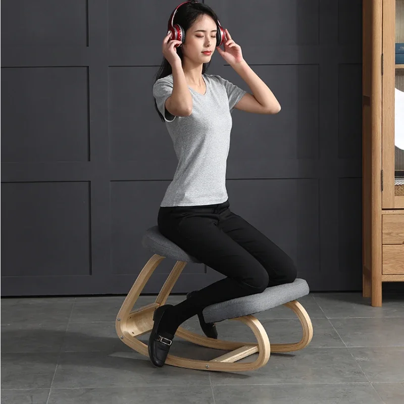 

Ergonomic Kneeling Chair – Home Office Rocking Stool, Wood Kneel Chair for Improved Posture and Knee Pressure Relief, Seat.