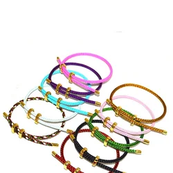 10Pc Luxury Multicolor Fashion Adjustable Bracelet Stainless Steel Wire Waterproof Rope Bracelet Men Women Jewelry Accessories