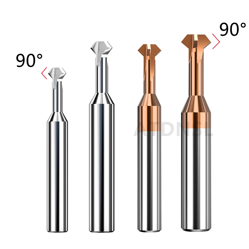 Fresa per smussatura su e giù a 90 gradi utensile CNC bifacciale positivo e negativo in metallo duro per acciaio e alluminio D1-12