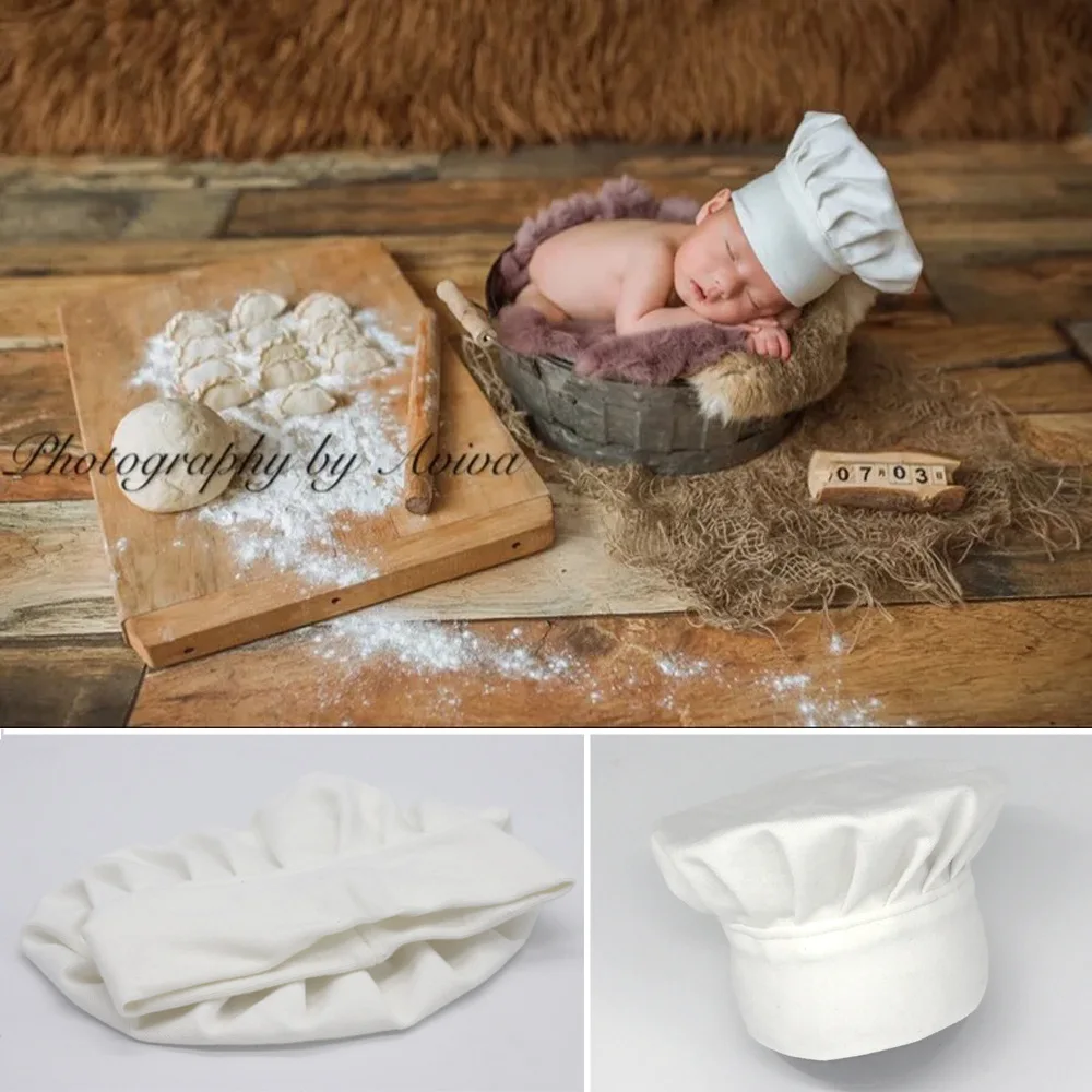 

Newborn Photography Hat, Full Moon Baby Photography Chef Hat, Newborn Pure Cotton Sanitary Hat, Interesting and Beautiful