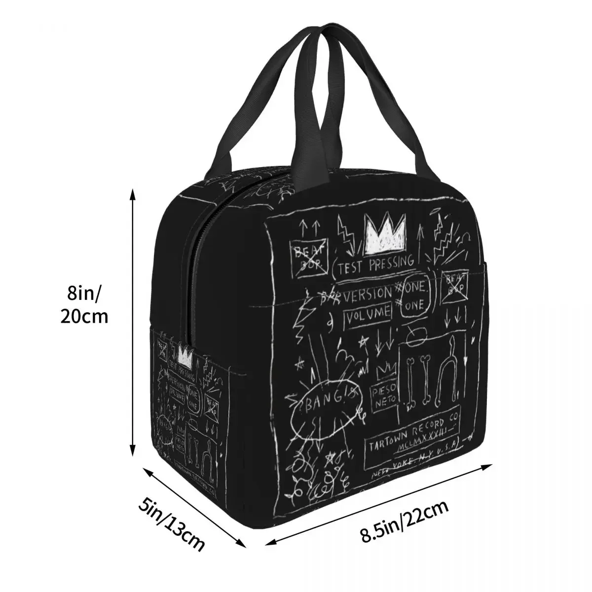 Basquiats Graffiti Art borsa per il pranzo con isolamento termico contenitore per il pranzo riutilizzabile da donna per la conservazione degli