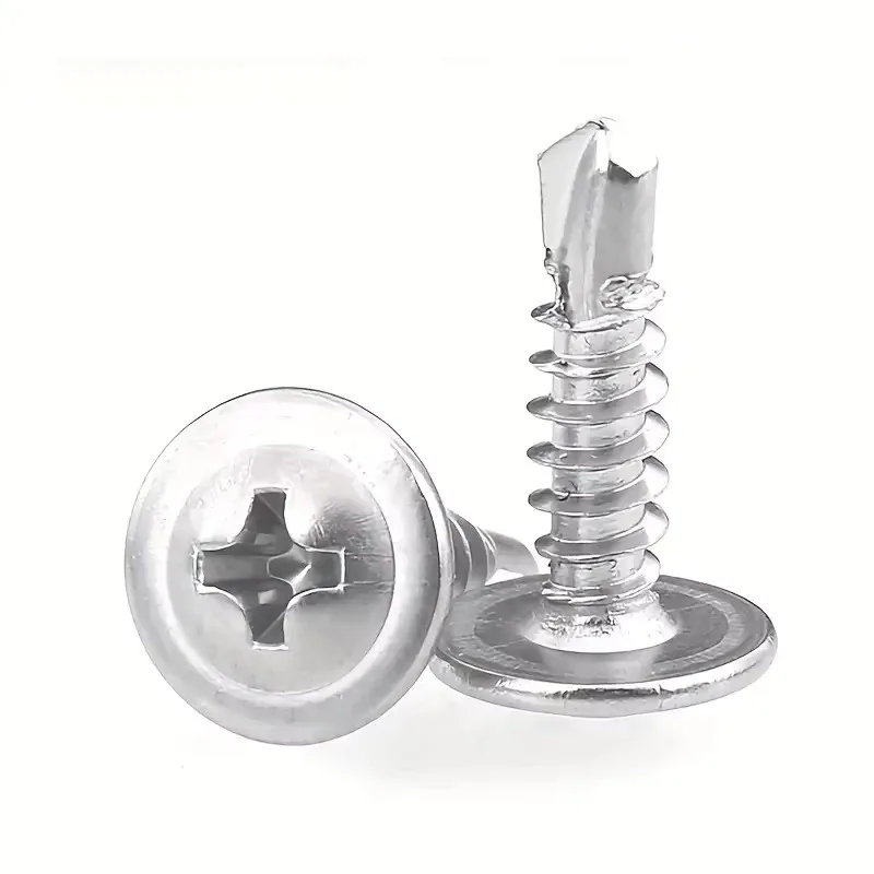 SUS410 #8 M4.2 50pcs Round Head With Middle Self Tapping Screws Cross Plate Head Screws With Pad For Warsaw Drill Tail Dovetai