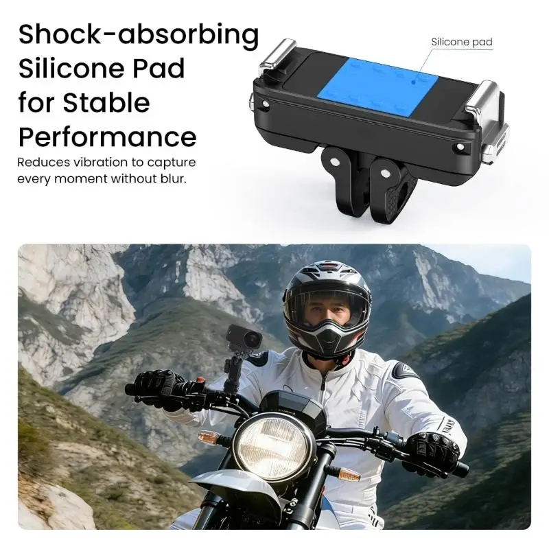 Quick Release Metal Mount For Action 6 With Double Locking System And Shockproof Silicone Pad D2RC