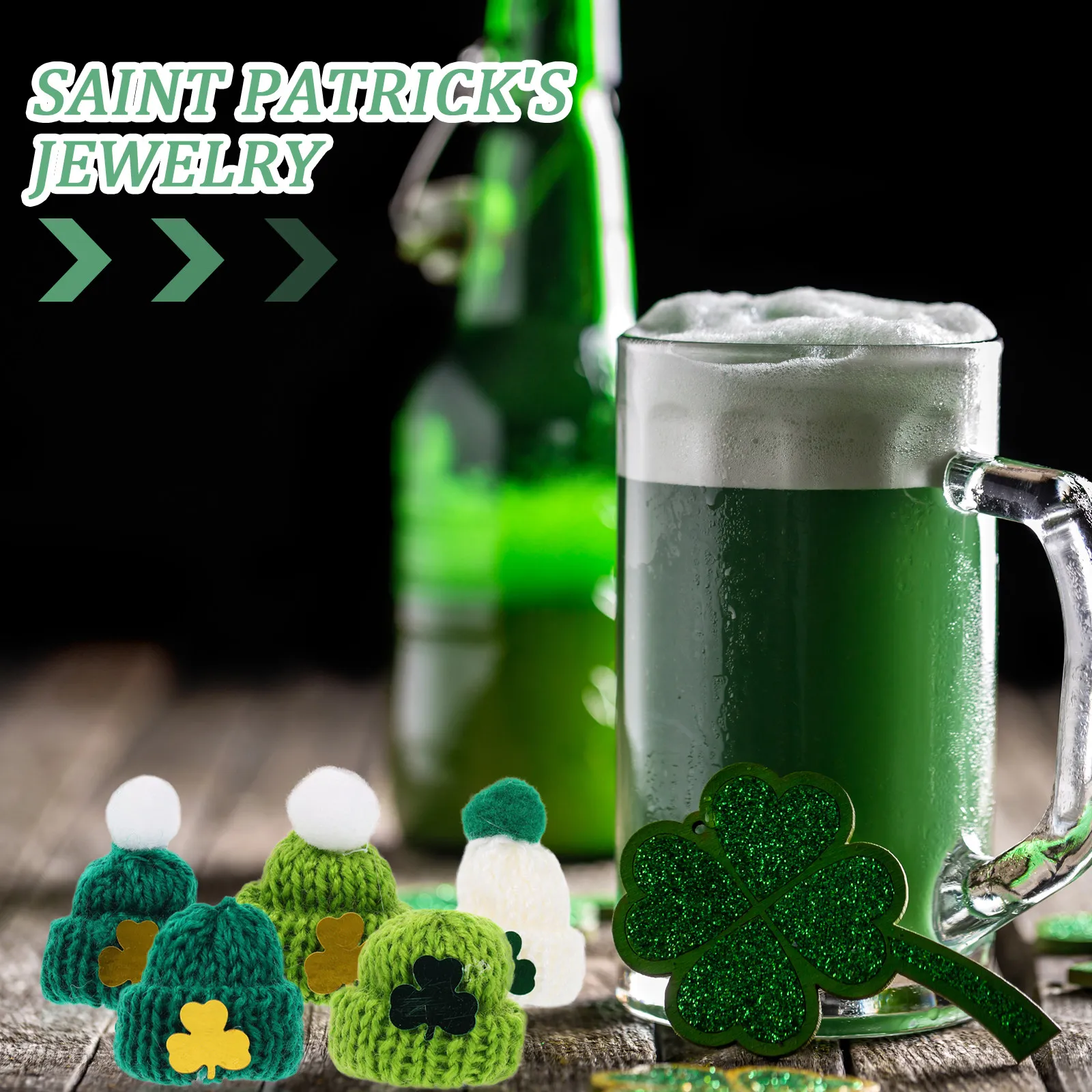 

25Pcs Mini Knit Wool Yarn Hats Tiny Hat Accessories for DIY Projects Saint Patrick Decorations Mini Hats for DIY