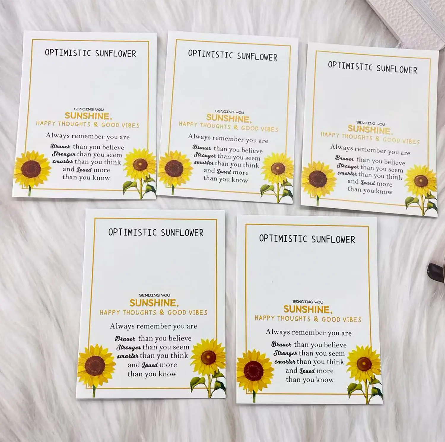  5 قطعة  بطاقة عناق الجيب على شكل عباد الشمس، هدية تشجيع للقلق، رمز تذكار الصداقة للدعم والشجاعة #4