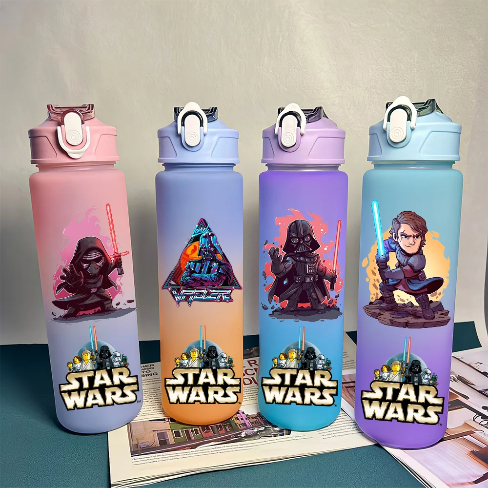 Star Wars 750ML Water Bottle Sports Portable Gradient Color Water Cup Student Adult Drinking Water Bottle Birthday Holiday Gift