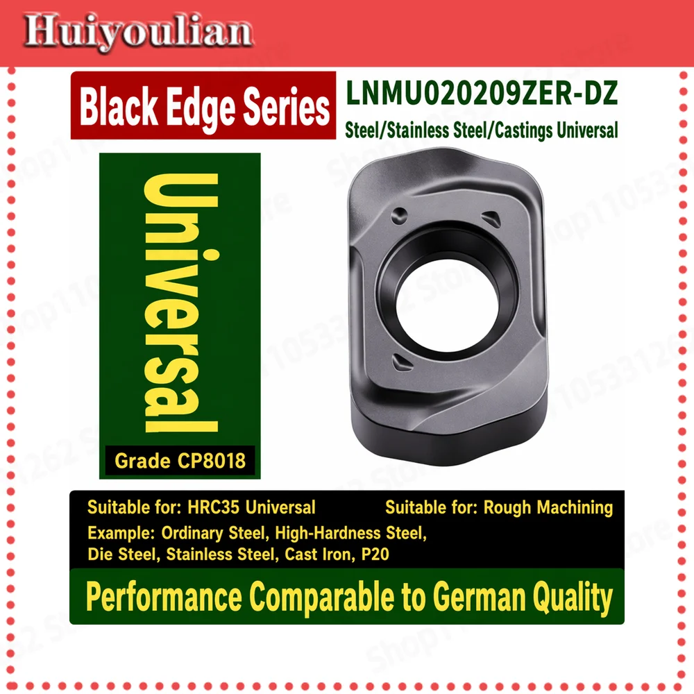 LNMU020209ZER-DZ Carbide Milling Insert German Quality for Steel Stainless Steel Cast Iron P20 HRC35 Roughing