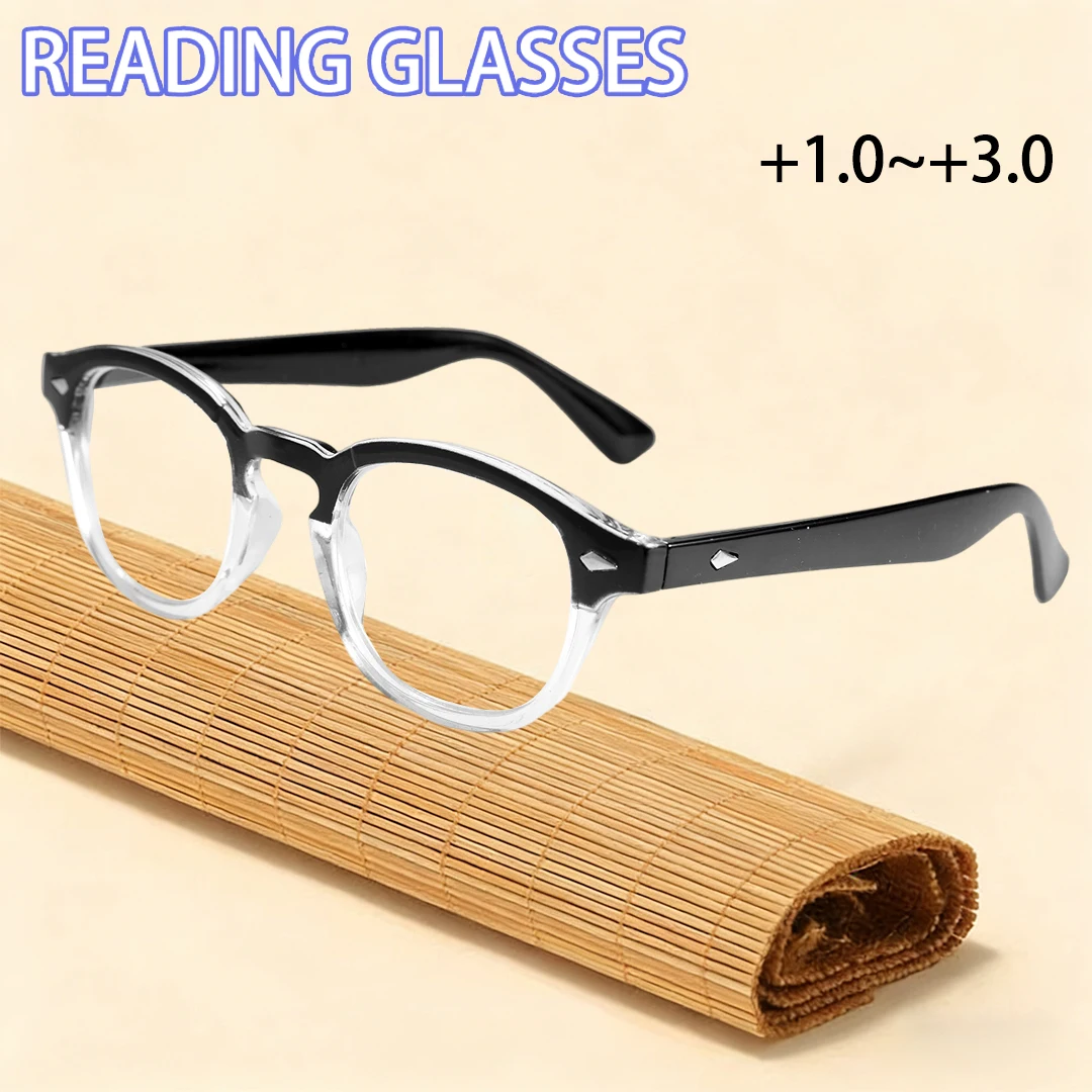 Retro-Lesebrille – Blaulichtfilter-Brille, Nieten-Design, +1,0 bis +3,0, Unisex