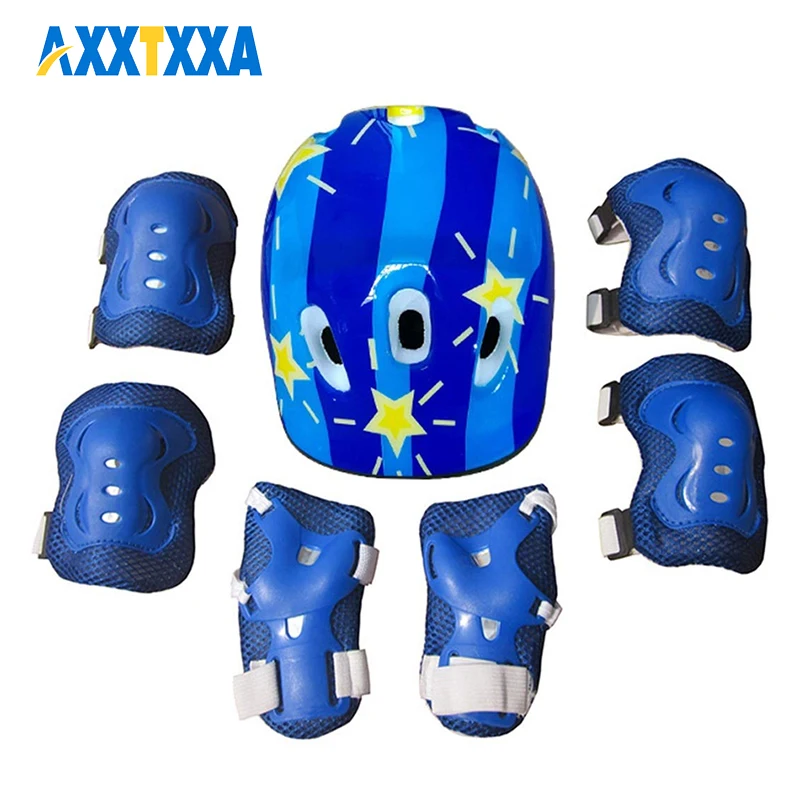 

7 шт./комплект, Детский защитный шлем для катания на роликах