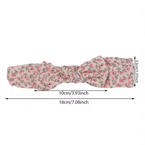 5Pcs/Set Solid Muslin Cotton Linen Baby Headband Elastic Rabbit Ear Hair Band Infant Girl Turban Headwraps Stretch Accessories - Image 4