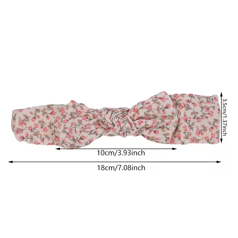 5Pcs/Set Solid Muslin Cotton Linen Baby Headband Elastic Rabbit Ear Hair Band Infant Girl Turban Headwraps Stretch Accessories - Image 4