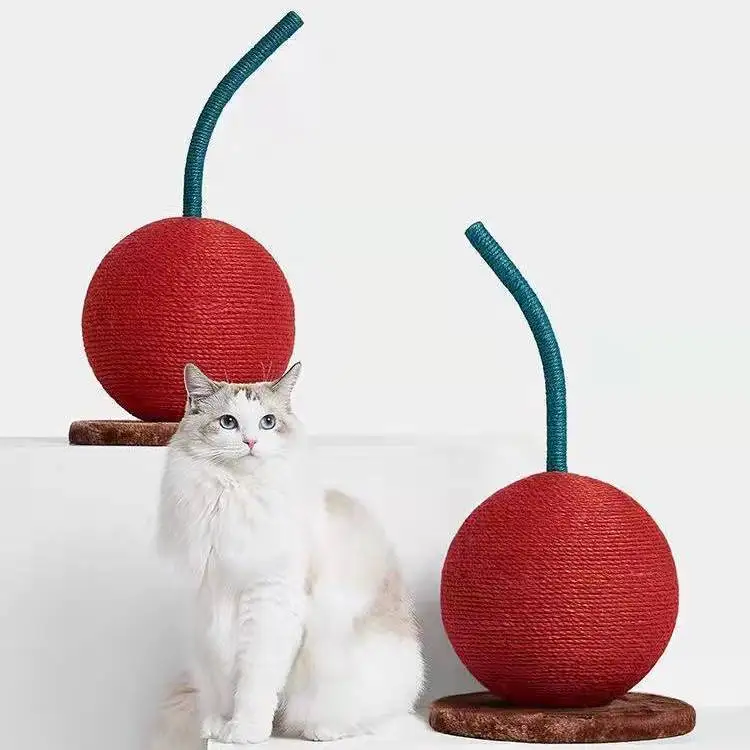 Cherry cat scratching board, large size, does not take up space, colorful hemp rope, scratch-resistant and does not shed crumbs