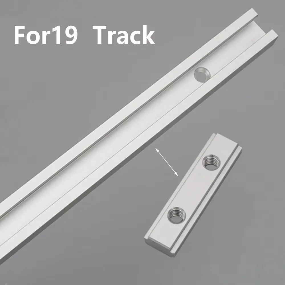 Aluminum Alloy Miter Track Jig M6 Double Groove 19 T-Slot Slider Track Slot Fixture Slot Slider Rail Bench Saw Guide