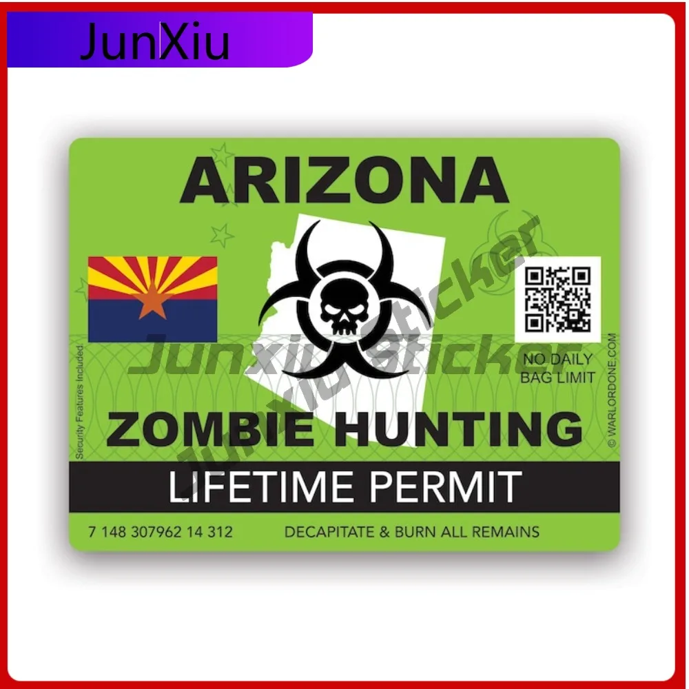 

Zombie Arizona State Hunting Permit Sticker Cute Laptop Waterproof Vinyl Decal For Laptops Outdoor Outdoor Creative Fun Sticker