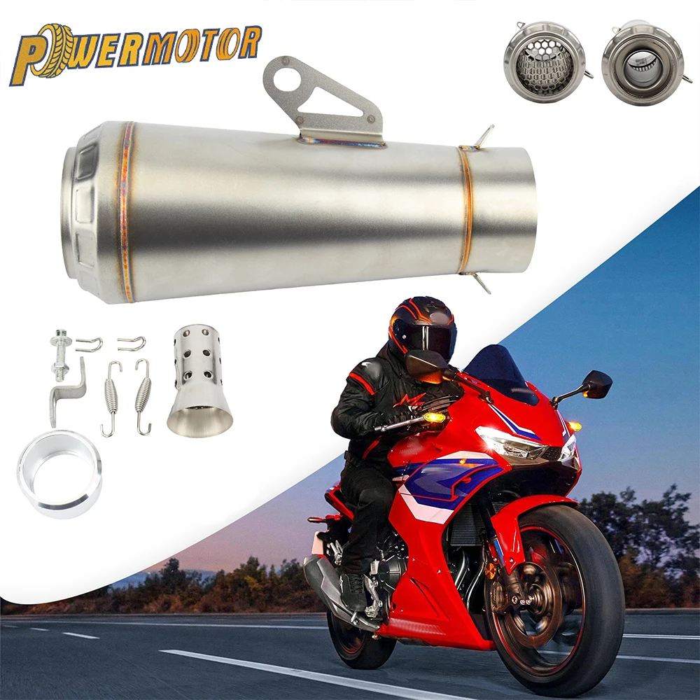 

Motorcycle Universal Exhaust Muffler Motocross Silencer For Yamaha R1 R3 R6 CBR1000RR MT07 09 Z900 1000 Modification Accessories