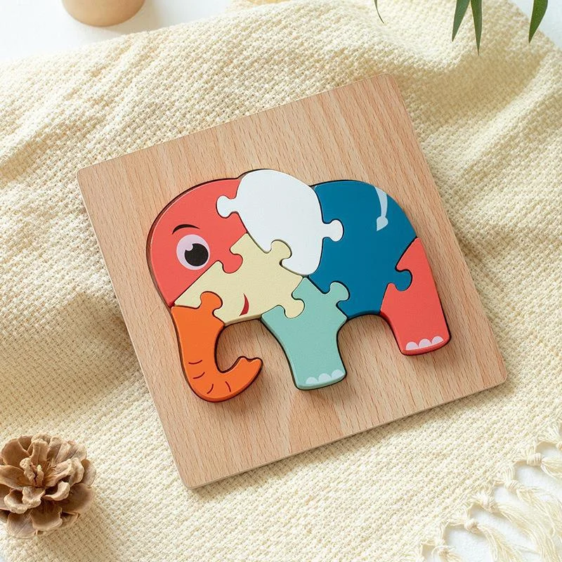 Wooden Early Education Perception Children\'s Educational Toys Wooden Animal Traffic Modeling Matching 3D 3D Jigsaw Model Wholesa