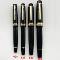 YONGSHENG/JUNLAI pluma estilográfica de pistón de resina King 930 Iraurita No.9 F/M/B punta dorada y plateada Clip bolígrafo de negocios regalo