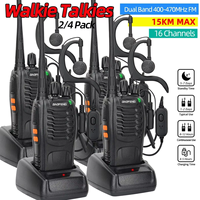 2/4PCS Baofeng BF-888S V2 Walkie Talkie Dual Band Portable Long Range UHF 400-470MHz USB/EU/US Ham Two Way Radio for Hunting