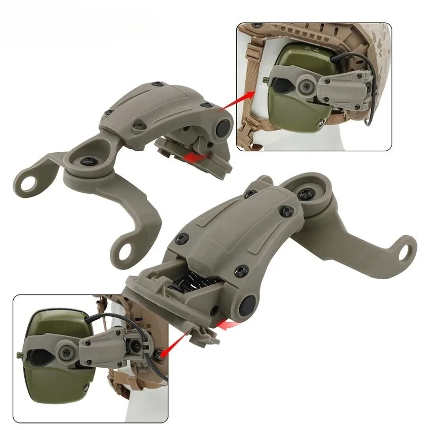 For Howard Leight ARC Helmet Mount Rail Adapter for Howard Leight Impact Sports Sound Amplified Electronic Shooting Headset