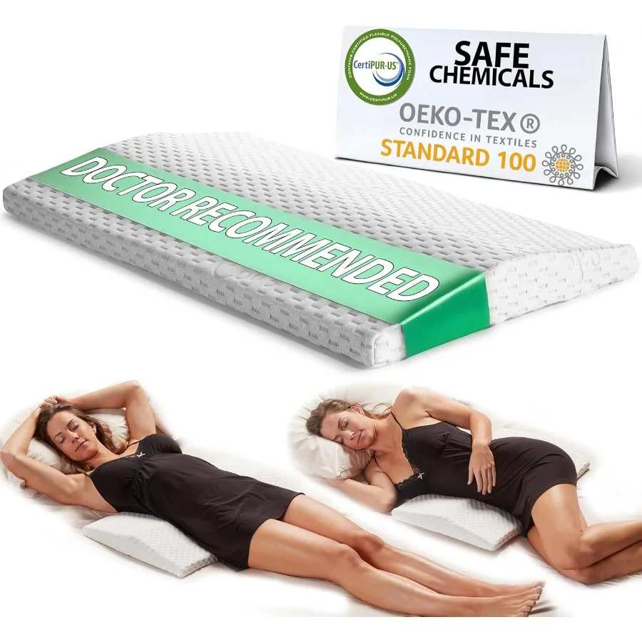 

Подушка Lumar Support из пены с эффектом памяти для облегчения боли в спине – для тех, кто спит на боку и на спине – треугольная подушка-валик – Ed Res