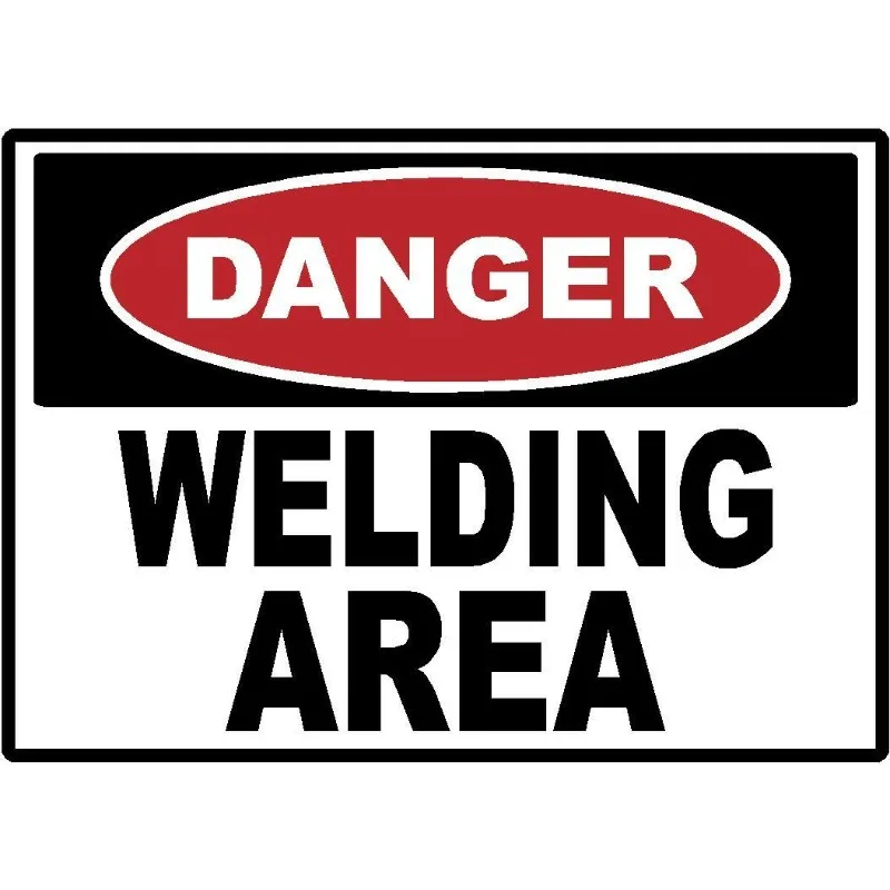 Hazardous Welding Areas Safety Warning Sign Custom OEM 15CM Waterproof Scratch Resistant PVC Glue Sticker