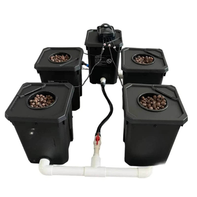 

Plant Hydroponics System Clone Bucket Drip Irrigation 4 Bucket Air Pump and Circulation Pump